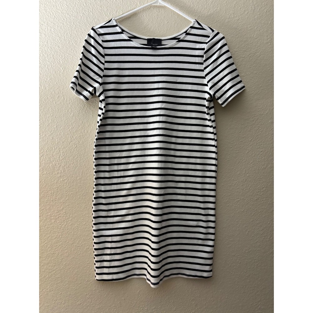 Lumiere Striped T-Shirt Dress Womens Medium Black White Short Sleeve Casual
A740
